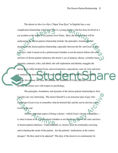 Open Your Eyes: the Principles of the Relationship between a Doctor and a Patient