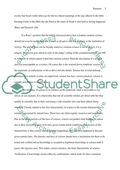 Why does Ruse say that Creationism should not be understood as a Science