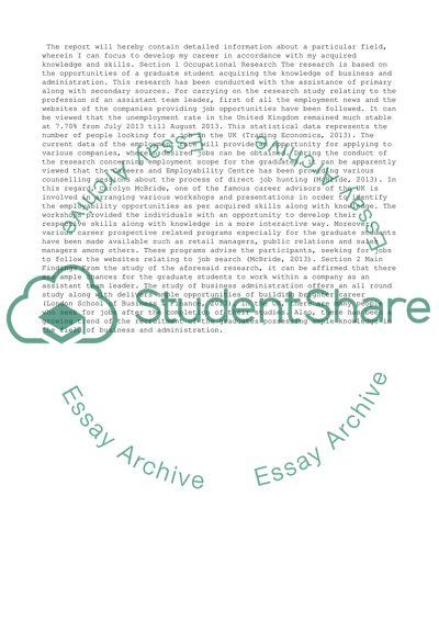 Knowledge and Experiences That Are Expected by a Graduate Student
