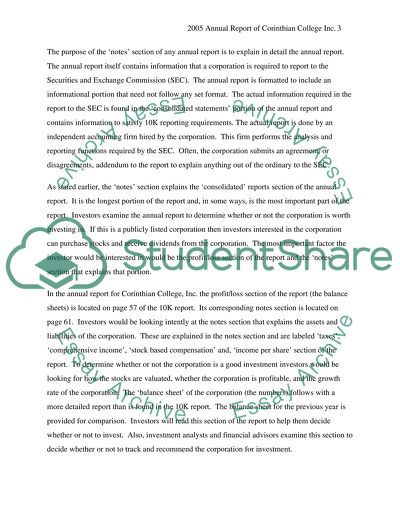 Finances of Corinthian College Inc