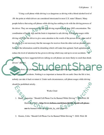 Ban Cell Phones While Driving