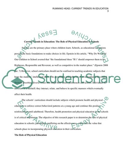 The Role of Physical Education in Schools