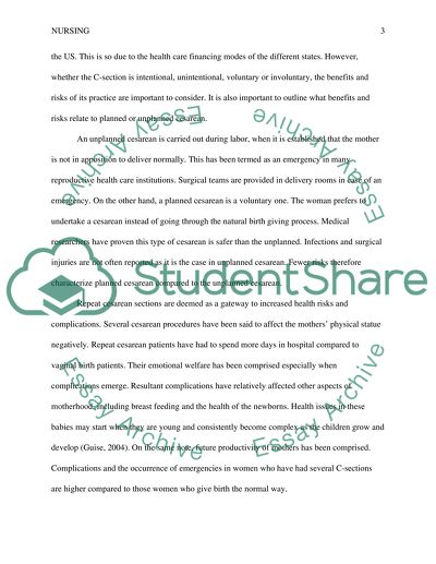 Evidence Base Practice of Repeat Cesarean Sections and Vaginal Birth after Cesarean Section
