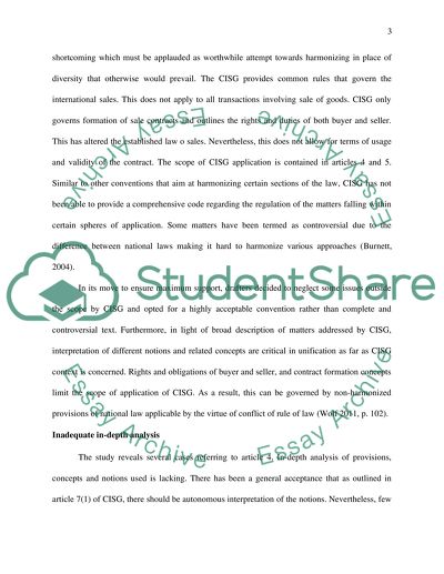 Sale of Goods in Harmonizing International Trade