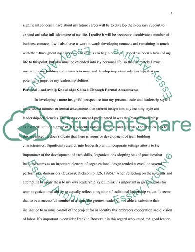 Personal Reflection and Leadership Goals