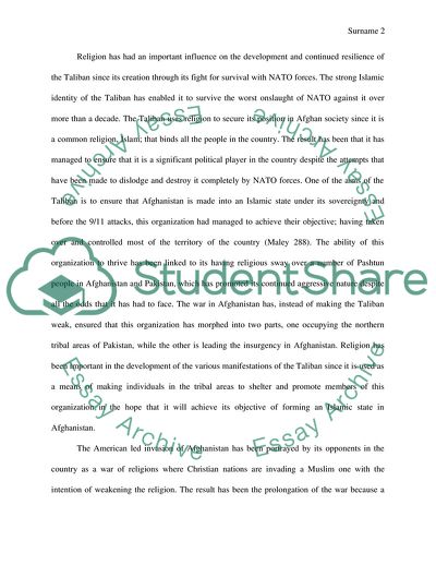 Religions Role in the Afghanistan Conflict