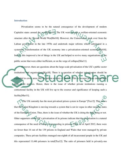 Private Control versus Public Control of Britains Correctional Facilities: A Critical Review