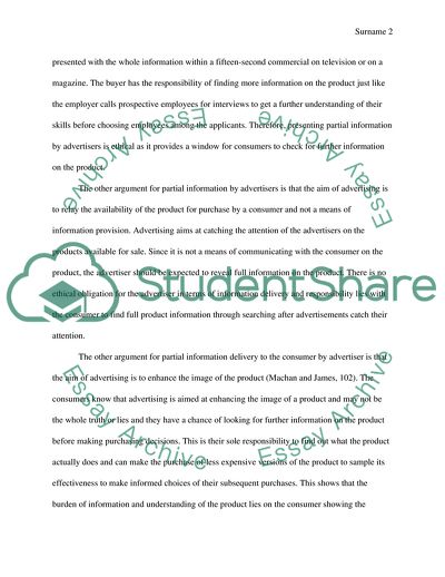 Amount of Information in Advertising a Product