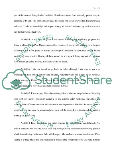 Residency Interview Answers