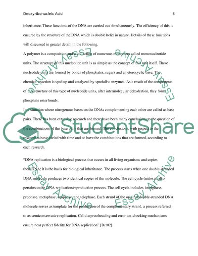 Structure and Function of DNA - Essay Blender