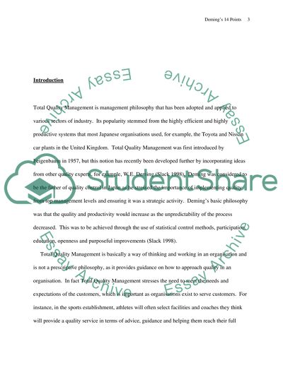 Demings 14 Points of Management