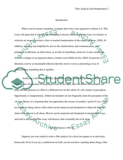 The Art of Film Analysis and Interpretation