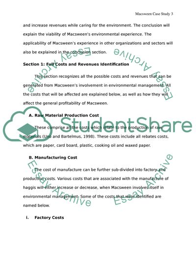 Macsweens Environmental Accounting Experience