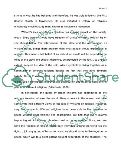 Roger Williams Quotation