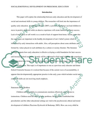 Development of Children in Preschool and Children That Do Not Attend Preschool