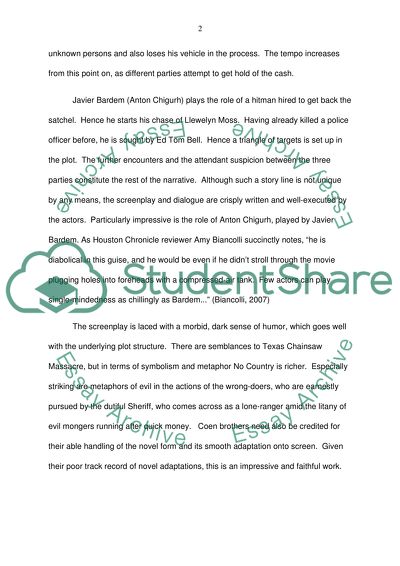 Film review the film is No Country For Old Man