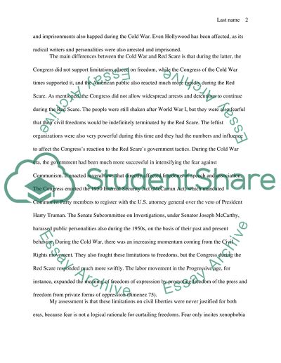 Limitations on Freedom during the Cold War