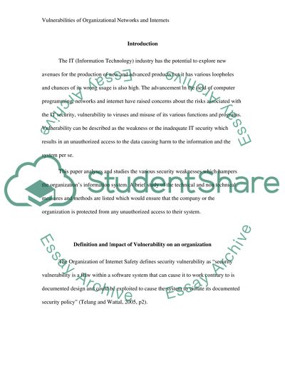 Vulnerabilities of Organizational Networks and the Internets