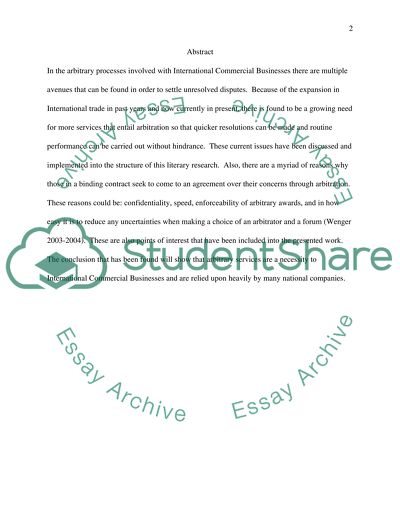 Dissertation arbitration