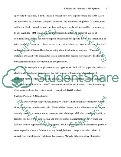 Comparison of HRM Strategies of Chinese and Japanese Systems
