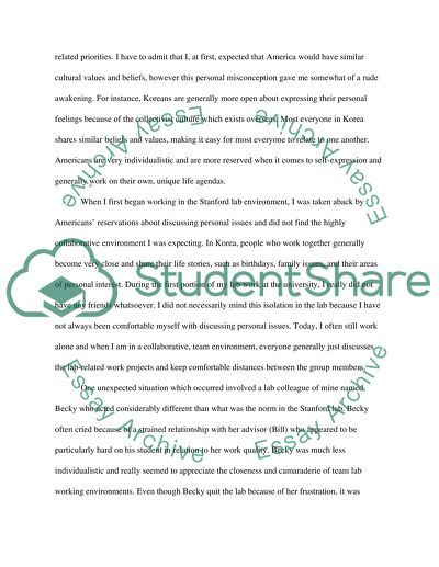 The Most Surprising Aspect of Experience of a Korean Physicist in Stanford