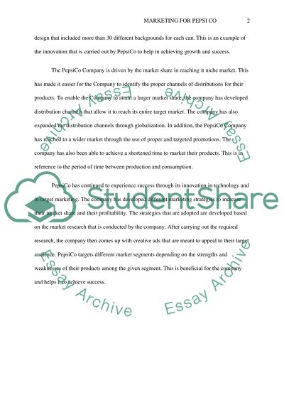 Marketing for PepsiCo