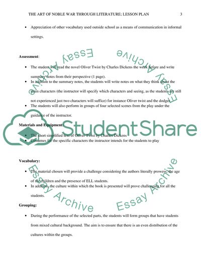 Young Oliver Twist Lesson