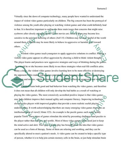 The Influence of Violent Video Games on Youngsters