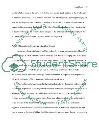 Philosophy of Plato and American Culture