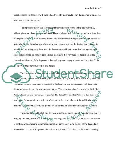 Detailed analysis over stephen colberts rally to reatore sanity that was held 10/30/10