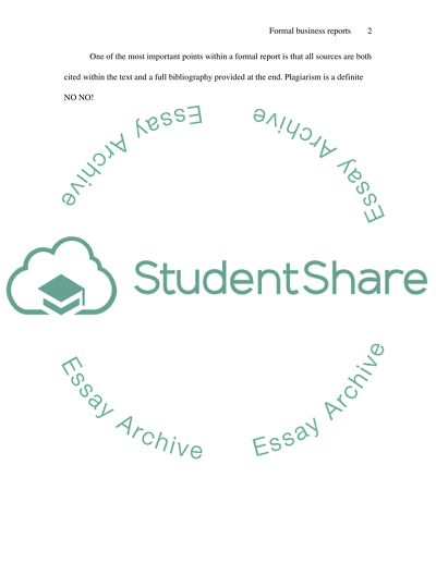 Qualities of a Formal Business Report