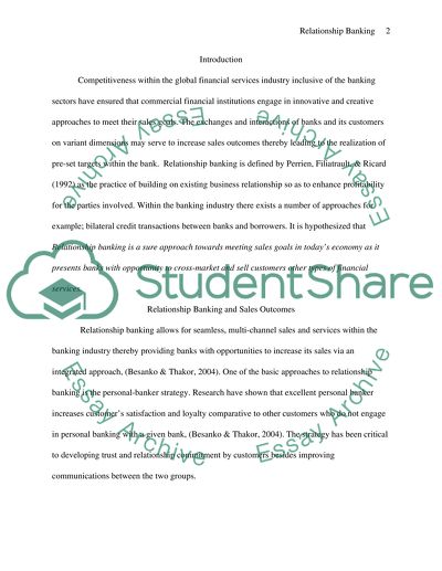 Relationship Banking: Meeting Sales Goals in Todays Economy