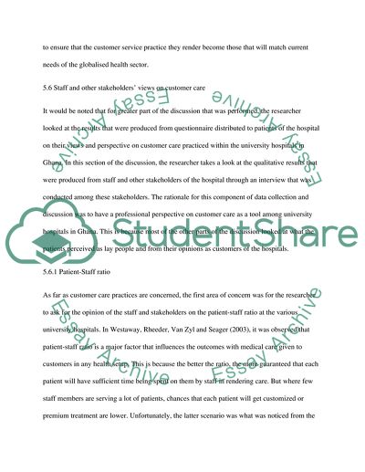 Customer Care In Ghanaian Hospitals