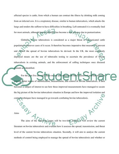 Bovine Tuberculosis Assessment and Control in European Countries