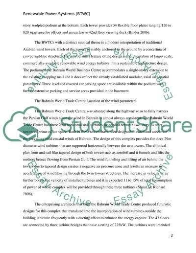 Bahrain World Trade Centre Technical Report