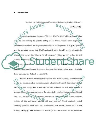 Death: A Perpetual Consciousness In The Life And Works Of Virginia Woolf