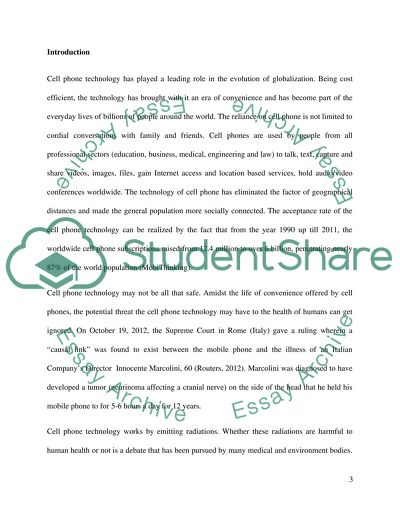 -Cell phone usages and Radiation