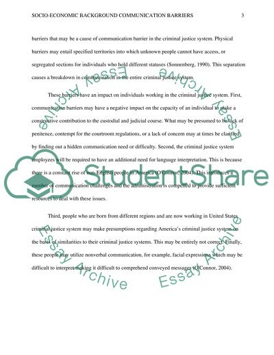 Socio-economic background communication barriers
