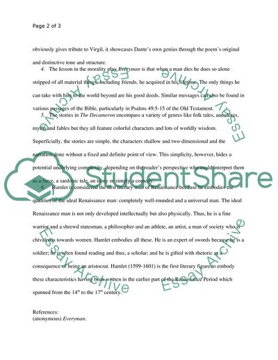 Narrative Devices in the Renaissance Period