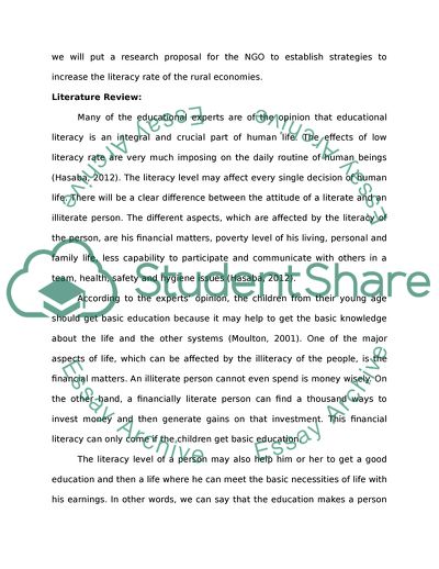 Effect of Literacy on the Boys of Rural Communities of Age 8 12