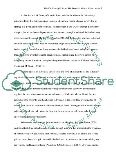 The Conflicting Roles of the Forensic Mental Health Nurse