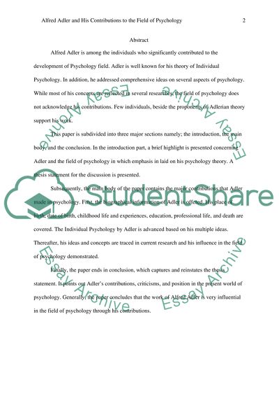 The Historical Contributions of Personality Psychologist Alfred Adler