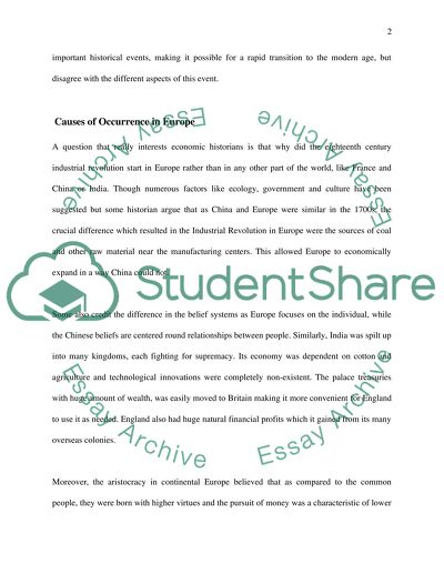 Factors Contributing to the Industrial Revolution