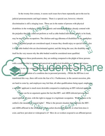 AIDS In The Workplace