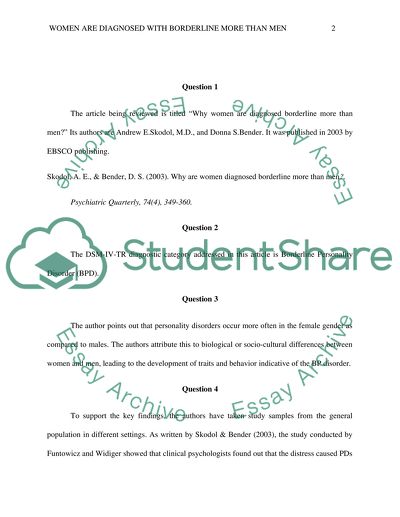 Why Are Women Diagnosed with Borderline More Than Men