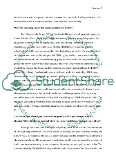 Barclays and the LIBOR Scandal