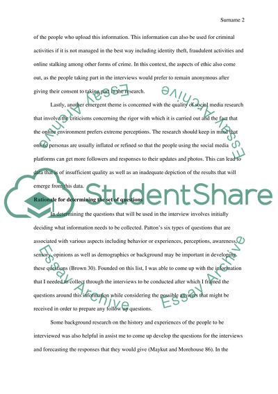 An Interview Guide and Analyse the Data