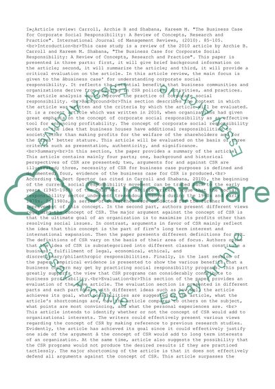 The Business Case for Corporate Social Responsibility: A Review of Concepts, Research and Practice