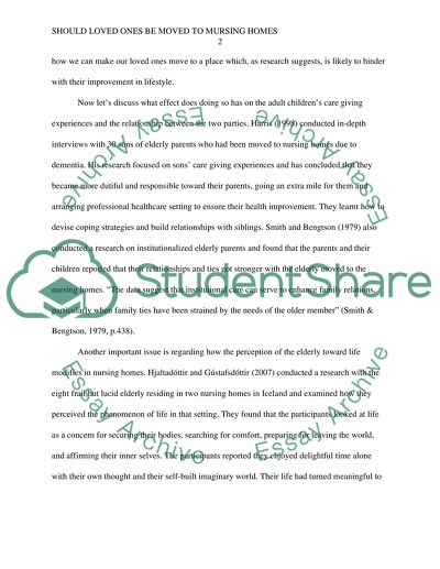 Should loved one be moved to a nursing home