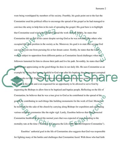 Eusebius authorial goals in the Life of Constantine